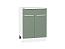 Шкаф нижний с 2-мя дверцами и ящиком Фьюжн (816х600х480) Белый/Silky Mint