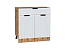 Шкаф нижний с 2-мя дверцами и ящиком Евро Лайн (816х800х478) Дуб Вотан/Белый