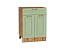 Шкаф нижний с 2-мя дверцами и ящиком Ницца (816х600х478) Дуб Вотан/Дуб оливковый