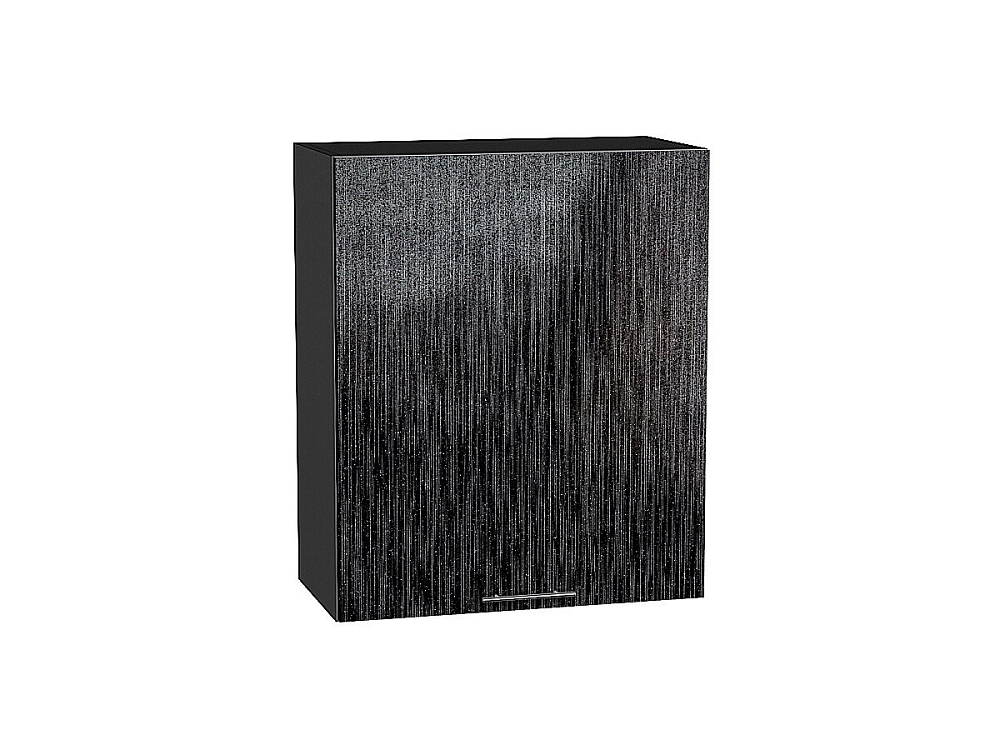 Шкаф верхний с 1-ой дверцей Валерия-М (716х600х318) graphite/Черный металлик дождь