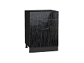 Шкаф нижний с 3-мя ящиками Валерия-М (816х600х480) graphite/Черный металлик дождь