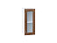 Шкаф верхний с 1-ой остекленной дверцей Шале (716х300х320) Белый/Brown Dreamline
