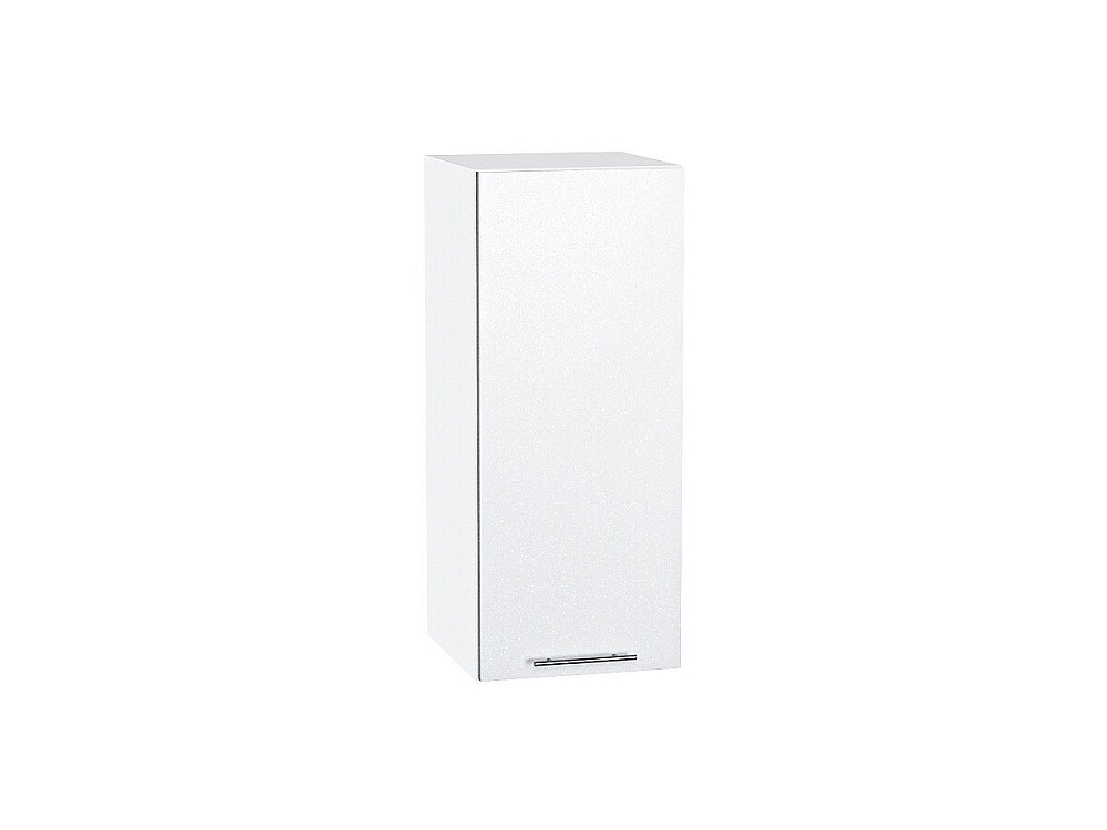 Шкаф верхний с 1-ой дверцей Валерия-М (716х300х318) Белый/белый металлик