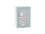 Шкаф верхний с 1-ой остекленной дверцей Ницца (716х500х318) Белый/Голубой