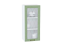 Шкаф верхний с 1-ой остекленной дверцей Ницца (920х400х318) Белый/Дуб оливковый