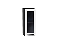 Шкаф верхний с 1-ой остекленной дверцей Глетчер (716х300х318) graphite/Айленд Силк