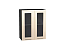 Шкаф верхний с 2-мя остекленными дверцами Валерия-М (716х600х318) Graphite/Бежевый металлик