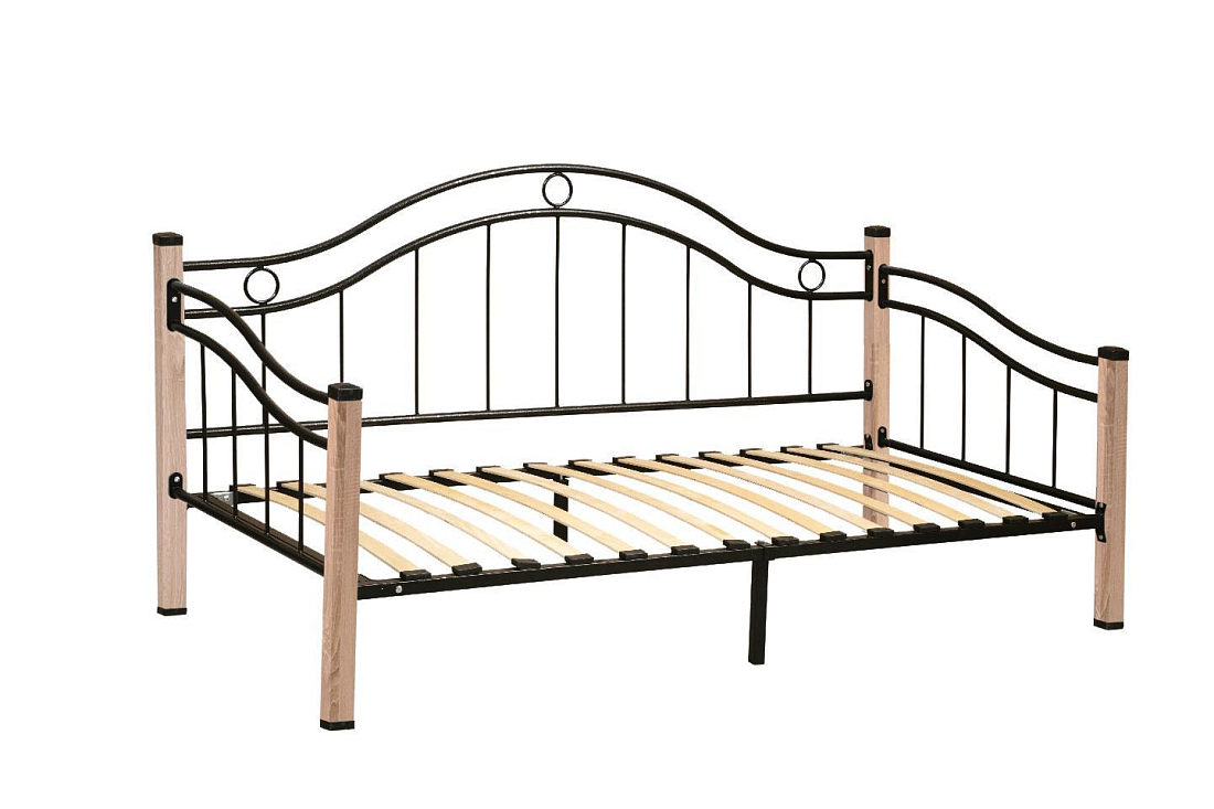 Кровать Скарлетт (профиль: masa decor дуб сонома / металл: черный)