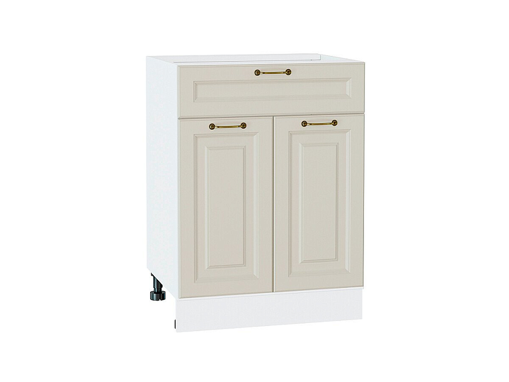 Шкаф нижний с 2-мя дверцами и ящиком Ницца (816х600х478) Белый/Агат