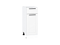 Шкаф нижний с 1-ой дверцей и ящиком Глетчер (816х300х478) Белый/Айленд Силк