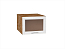 Шкаф верхний горизонтальный остекленный глубокий Сканди (358х500х576) Дуб Вотан/White Softwood