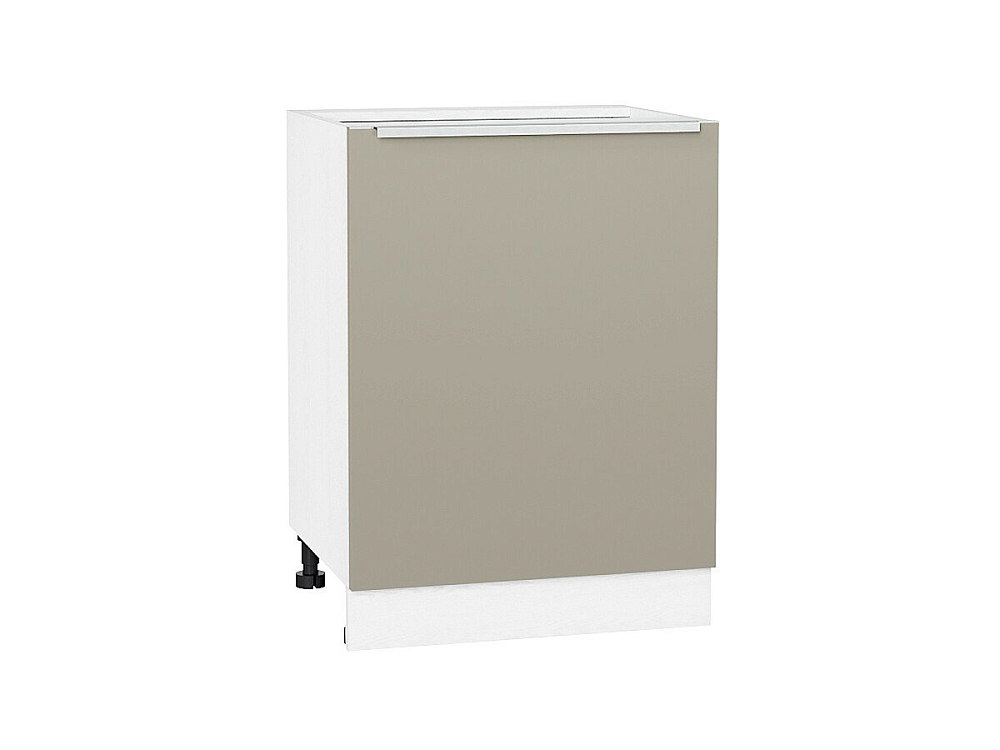 Шкаф нижний с 1-ой дверцей Фьюжн (816х600х480) Белый/silky grey