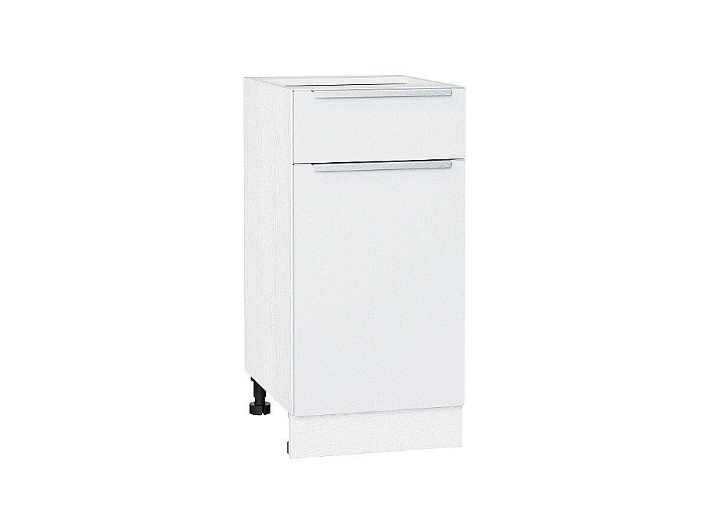 Шкаф нижний с 1-ой дверцей и ящиком Фьюжн (816х400х480) Белый/silky white