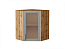 Шкаф верхний угловой остекленный Сканди (716х600х600) Дуб Вотан/Grey Softwood