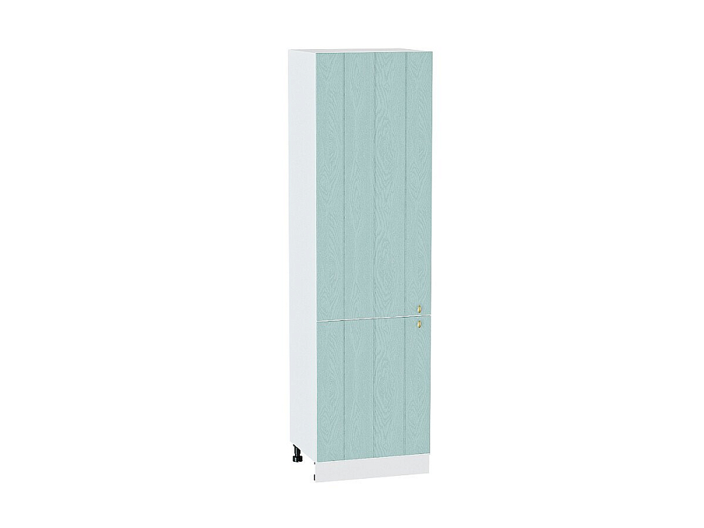Шкаф пенал с 2-мя дверцами Прованc 600 (для верхних шкафов высотой 720) (2132х600) Белый/Голубой
