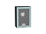 Шкаф верхний с 1-ой остекленной дверцей Ницца (716х500х318) Graphite/Голубой