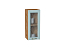 Шкаф верхний с 1-ой остекленной дверцей Ницца (716х300х318) Дуб Вотан/Голубой