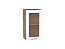 Шкаф верхний с 1-ой остекленной дверцей Валерия-М (716х400х318) Дуб Вотан/Белый глянец