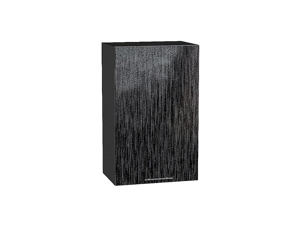 Шкаф верхний с 1-ой дверцей Валерия-М (716х450х318) graphite/Черный металлик дождь
