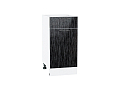 Шкаф нижний с 1-ой дверцей и ящиком Валерия-М (816х400х478) Белый/Черный металлик дождь