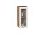 Шкаф верхний с 1-ой остекленной дверцей Ницца (716х300х318) Дуб Вотан/Белый