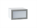 Шкаф верхний горизонтальный остекленный с увеличенной глубиной Сканди (358х600х576) Белый/grey softwood