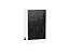 Шкаф нижний с 1-ой дверцей Валерия-М (816х450х478) Белый/Черный металлик дождь