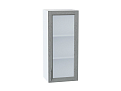 Шкаф верхний с 1-ой остекленной дверцей Сканди (920х400х320) Белый/grey softwood