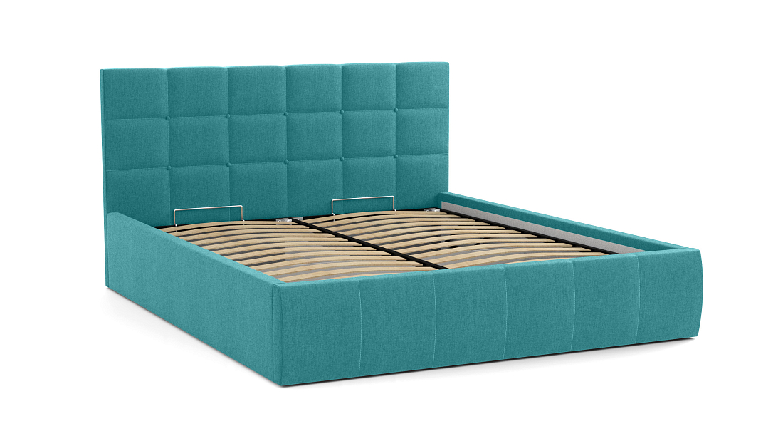 Кровать "Диана" 1600 (Н=1010мм) с подъемным мех. жаккард тесла бирюза
