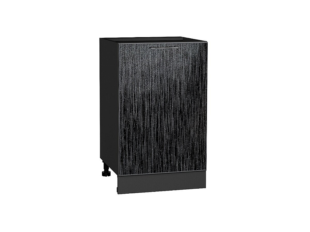 Шкаф нижний с 1-ой дверцей Валерия-М (816х500х478) graphite/Черный металлик дождь