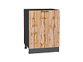 Шкаф нижний с 1-ой дверцей Флэт (816х600х478) graphite/wotan oak 2s