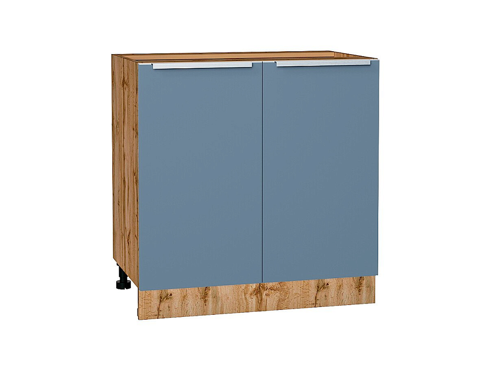 Шкаф нижний с 2-мя дверцами Фьюжн (816х800х480) Дуб Вотан/silky blue