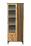 Шкаф комбинированный 51.02 Либерти (опора метал. h=150мм) дуб вотан/черный/профиль masa decor дуб вотан/стекло