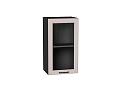 Шкаф верхний с 1-ой остекленной дверцей Барселона (716х400х324) graphite/Кашемир