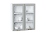 Шкаф верхний с 2-мя остекленными дверцами Ницца (920х800х318) Белый/Графит
