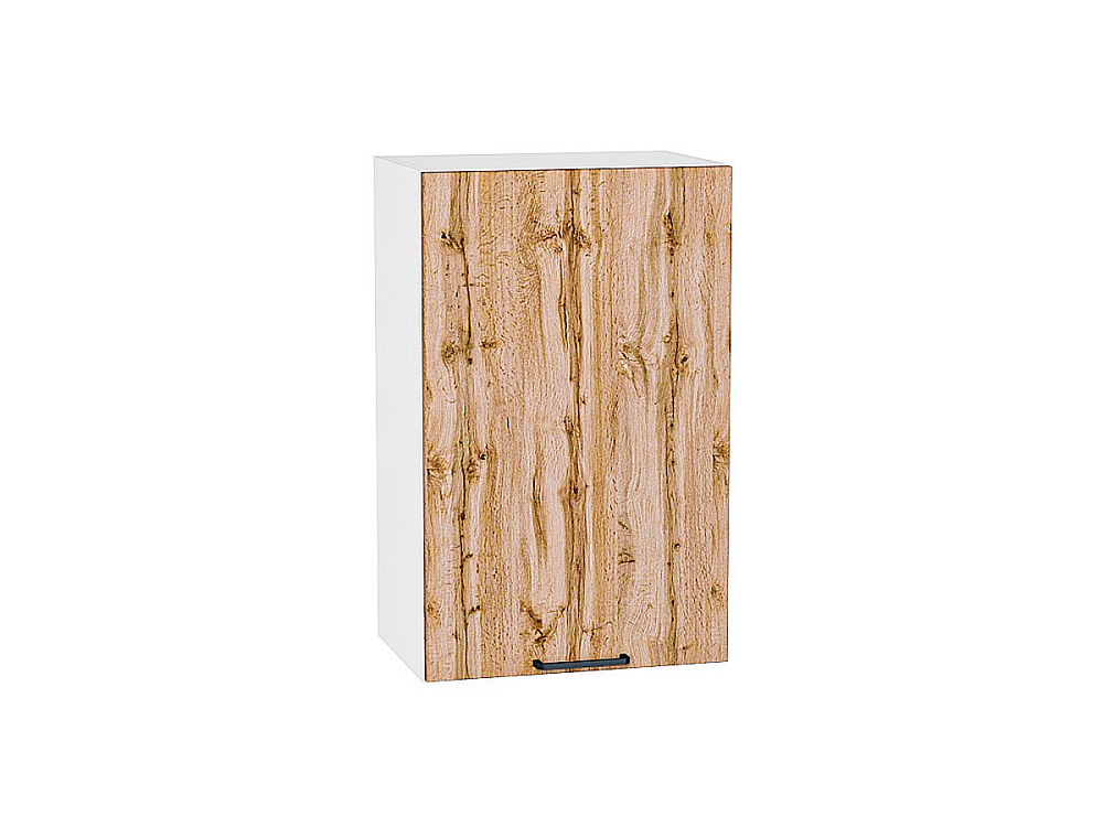 Шкаф верхний с 1-ой дверцей Флэт (716х450х318) Белый/wotan oak 2s