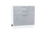 Шкаф нижний с 3-мя ящиками Валерия-М (816х800х478) Белый/Серый металлик дождь светлый