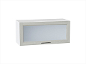 Шкаф верхний горизонтальный остекленный Сканди (358х800х320) Белый/cappuccino softwood
