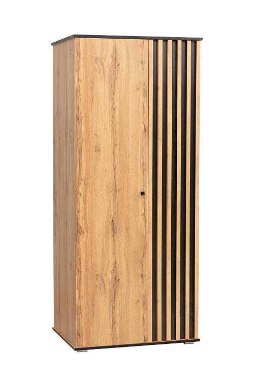 Шкаф для одежды 51.12 Либерти (опора h=20мм) дуб вотан/черный/профиль masa decor дуб вотан