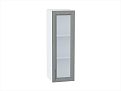 Шкаф верхний с 1-ой остекленной дверцей Сканди (920х300х320) Белый/grey softwood