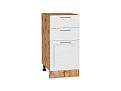 Шкаф нижний с 3-мя ящиками Сканди (816х400х480) Дуб Вотан/white softwood