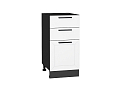Шкаф нижний с 3-мя ящиками Глетчер (816х400х478) graphite/Айленд Силк