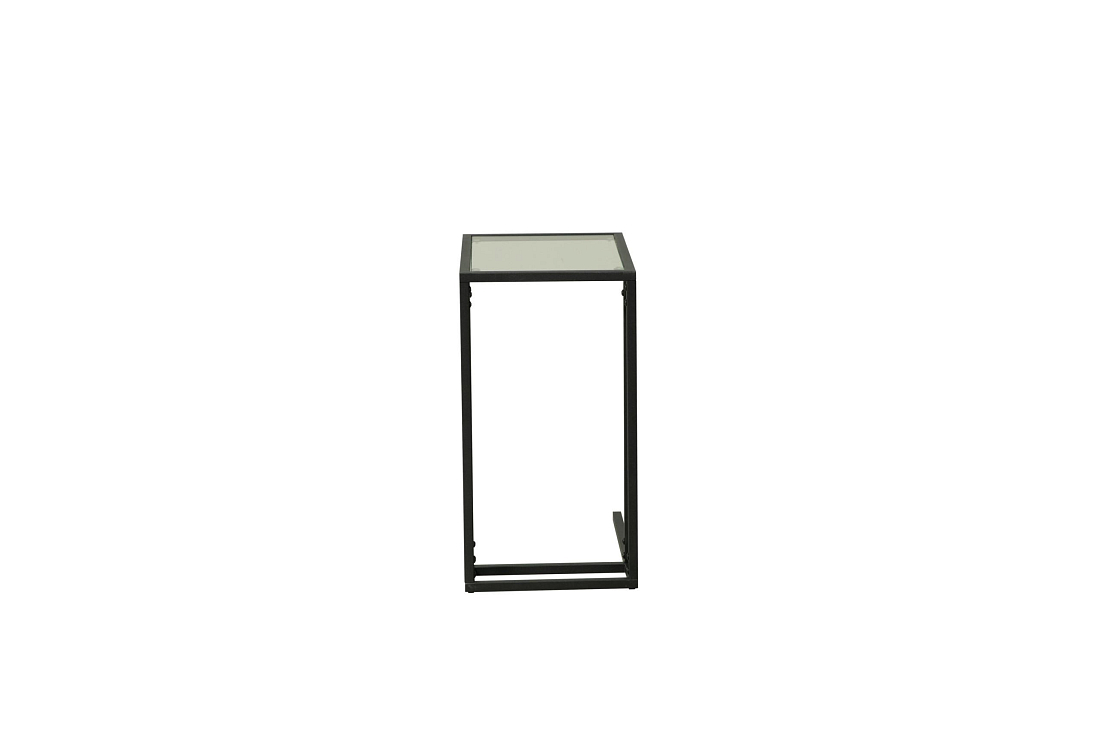 Стол приставной Скандик 42.24 (со стеклом) металл черный
