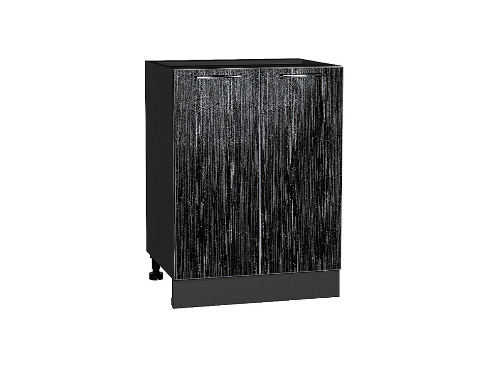 Шкаф нижний с 2-мя дверцами Валерия-М (816х600х478) graphite/Черный металлик дождь
