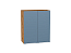 Шкаф верхний с 2-мя дверцами Фьюжн (716х600х320) Дуб Вотан/Silky Blue
