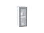 Шкаф верхний с 1-ой остекленной дверцей Ницца (716х300х318) Белый/Графит