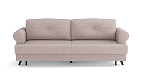 Оливер / диван - кровать 3-х местн. (еврокнижка) велюр велутто пастельно-розовый 11/велюр велутто серебряный 52