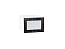Шкаф верхний горизонтальный остекленный глубокий Валерия-М (358х500х574) Белый/Черный металлик дождь