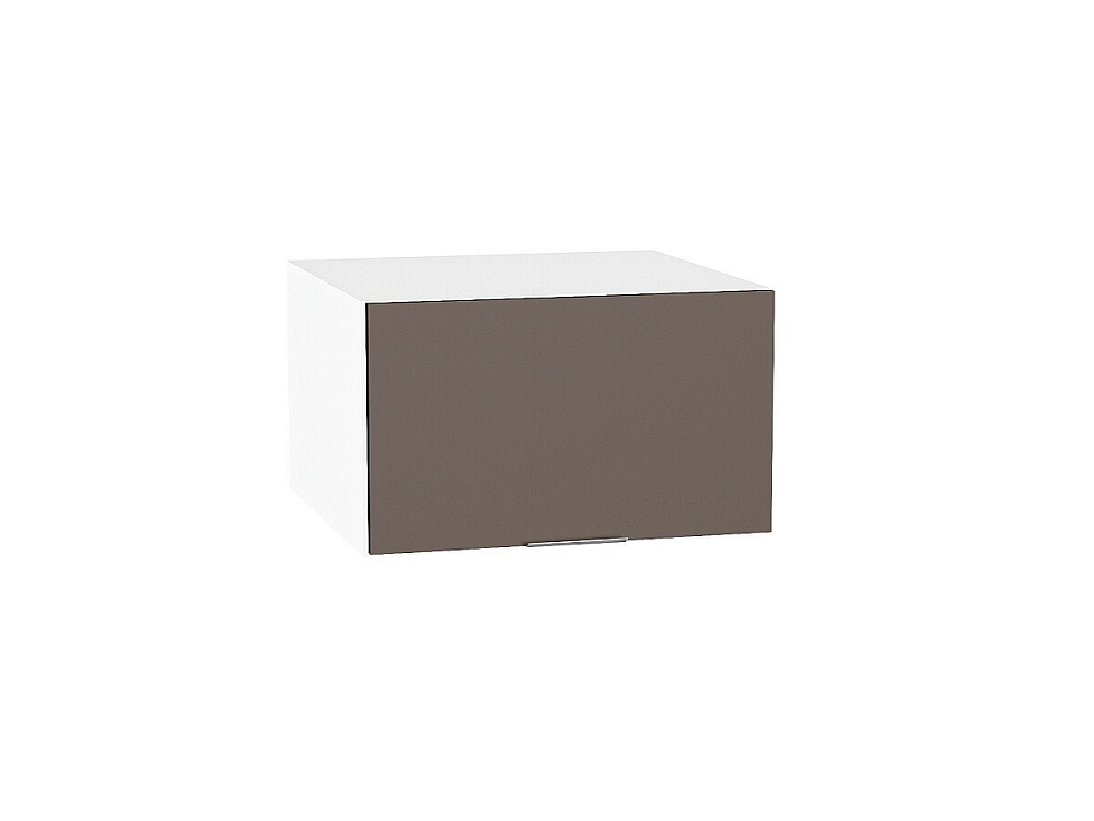 Шкаф верхний горизонтальный с увеличенной глубиной Терра (358х600) Белый/Смоки Софт