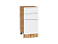 Шкаф нижний с 3-мя ящиками Фьюжн (816х400х480) Дуб Вотан/Silky White